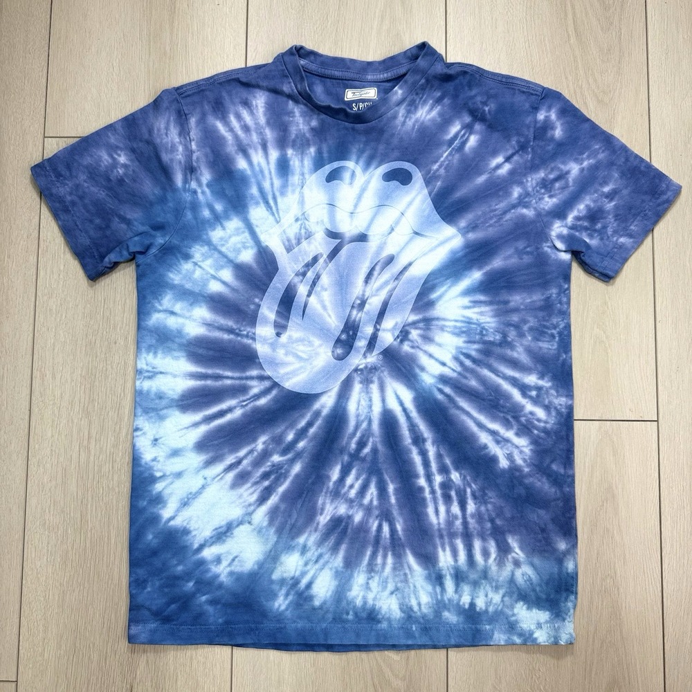 Rolling Stones Tongue Logo Tie Dye T Shirt‎ Women's Small Blue Bravado 2021 Tee